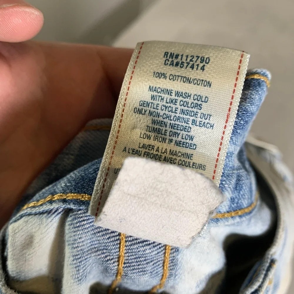 True Religion Geno Jeans Mens 36x31 Blue Acid Wash Straight USA‎ Made Vintage